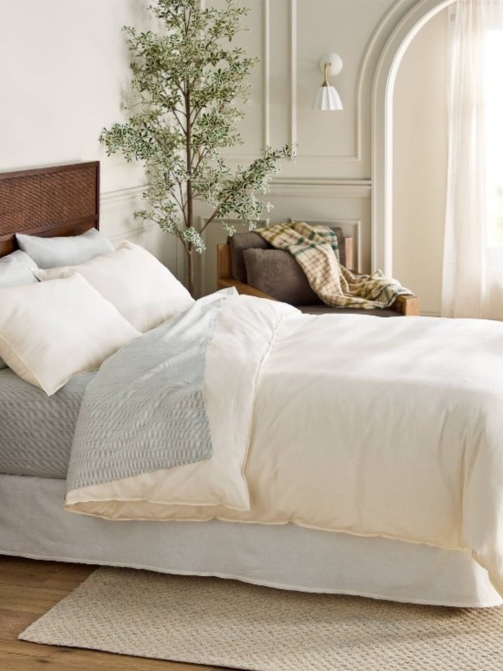 HEARTH & HAND NWT 3pc King Solid Duvet Cover Set -Sour Cream